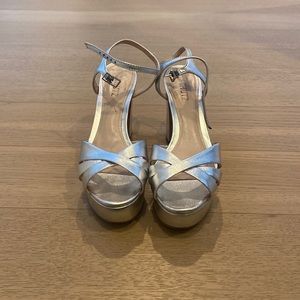 Schutz Metallic Platform Sandals